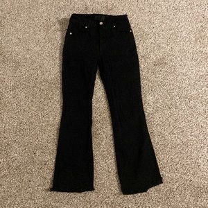 black flare jeans